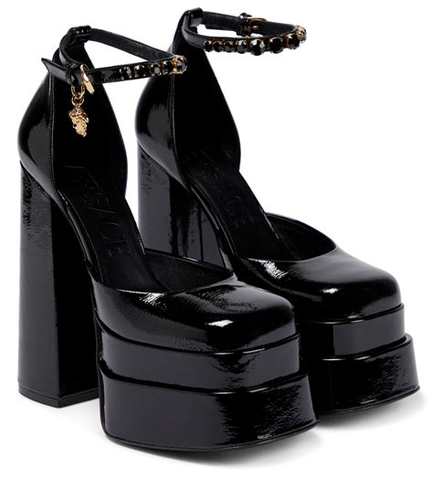 versace medusa stiletto booties|Versace platform heels medusa.